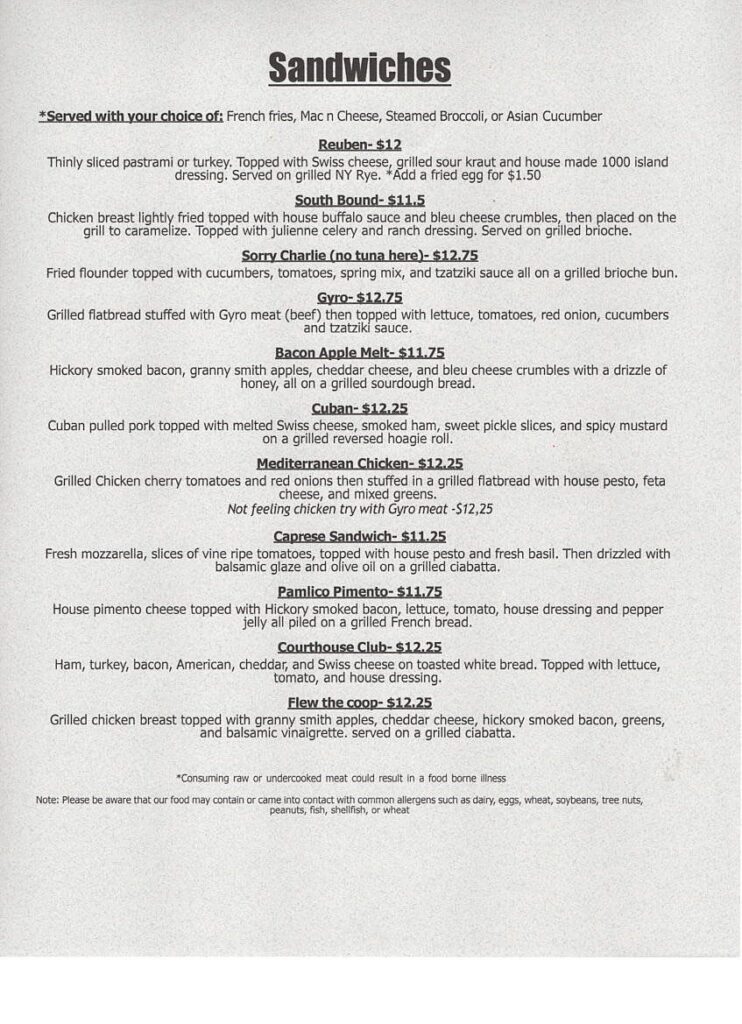 Pass the Salt Cafe Menu 1