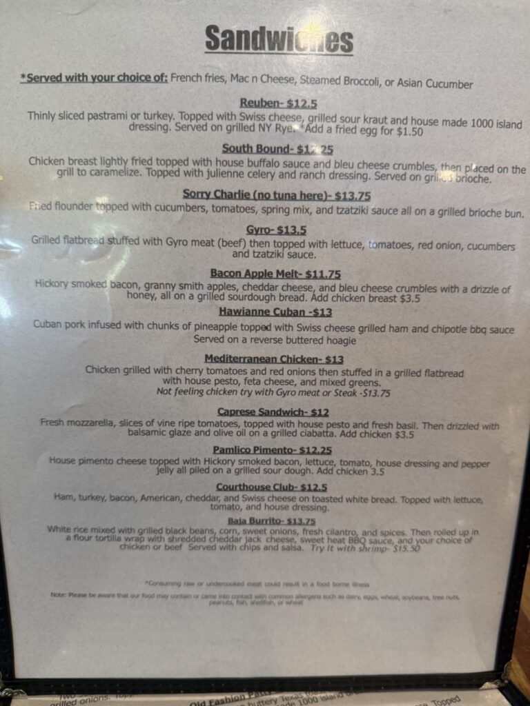 Pass the Salt Cafe Menu 6