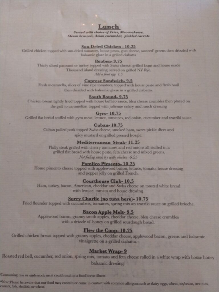 Pass the Salt Cafe Menu 8